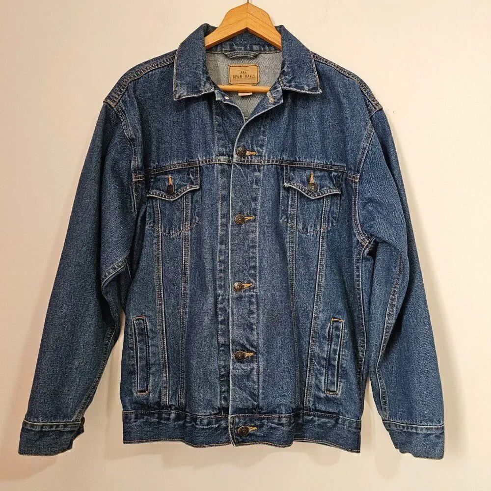 EUC VINTAGE OPEN TRAILS GENUINE QUALITY AUTH STONEWASHED JACKET SIZE 16/18
